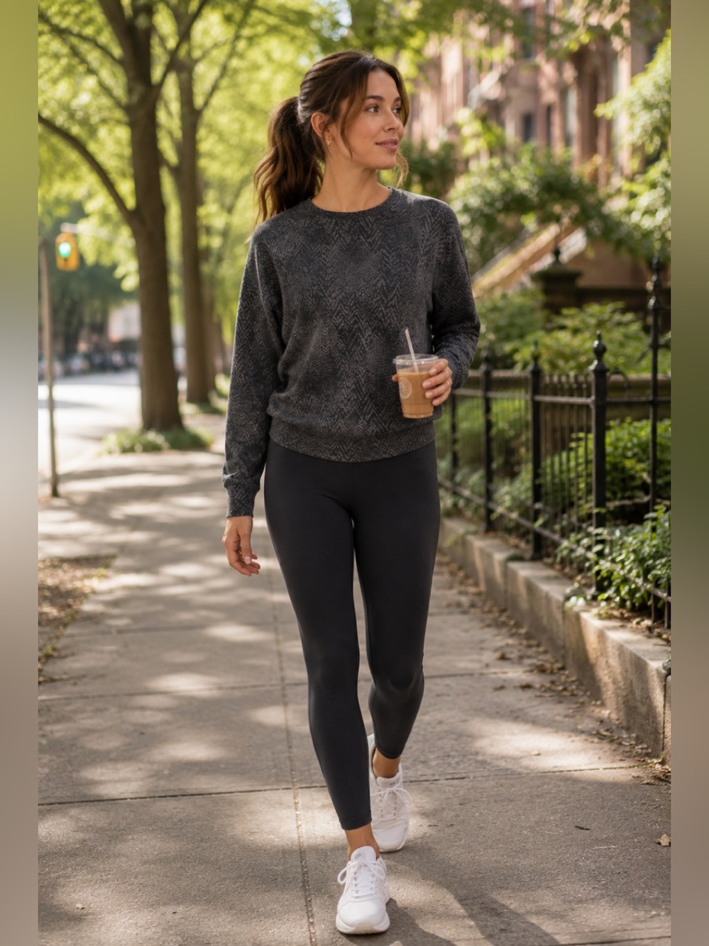 Athleta Gray Studio to Street‎ Crewneck Pullover French Terry XL